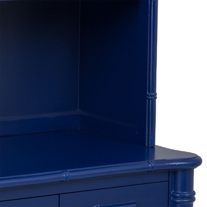 Bibliothèque étroite bleu roi en bois 2 portes 155 cm Vamau  - 9