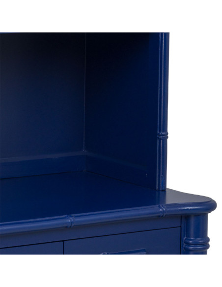 Bibliothèque étroite bleu roi en bois 2 portes 155 cm Vamau  - 9