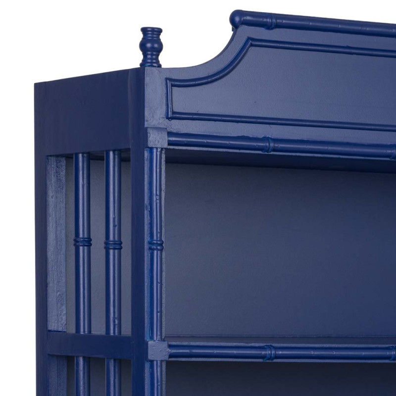 Bibliothèque 9 tiroirs en bois bleu roi Art déco 129x48x193 cm Vamau  - 10