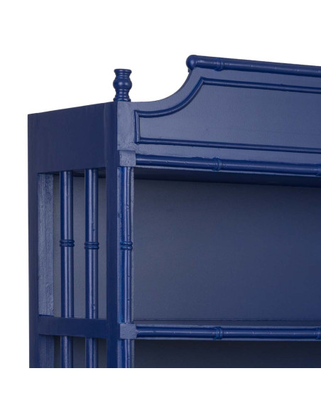 Bibliothèque 9 tiroirs en bois bleu roi Art déco 129x48x193 cm Vamau  - 10