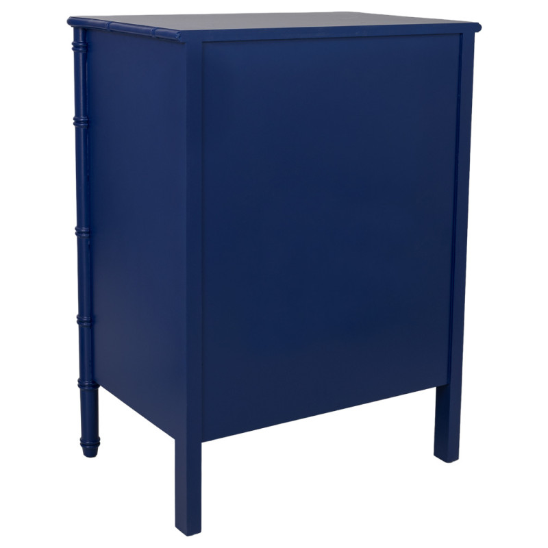 Commode 3 tiroirs bleu roi laqué Art déco 76 cm Vamau  - 4