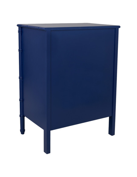 Commode 3 tiroirs bleu roi laqué Art déco 76 cm Vamau  - 4