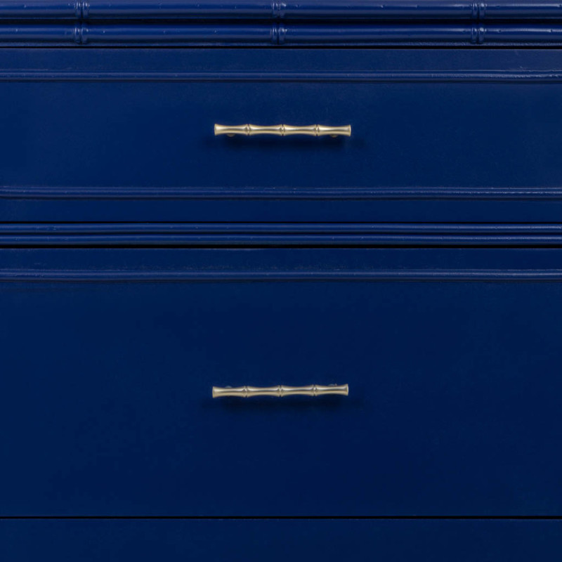 Commode 3 tiroirs bleu roi laqué Art déco 76 cm Vamau  - 6