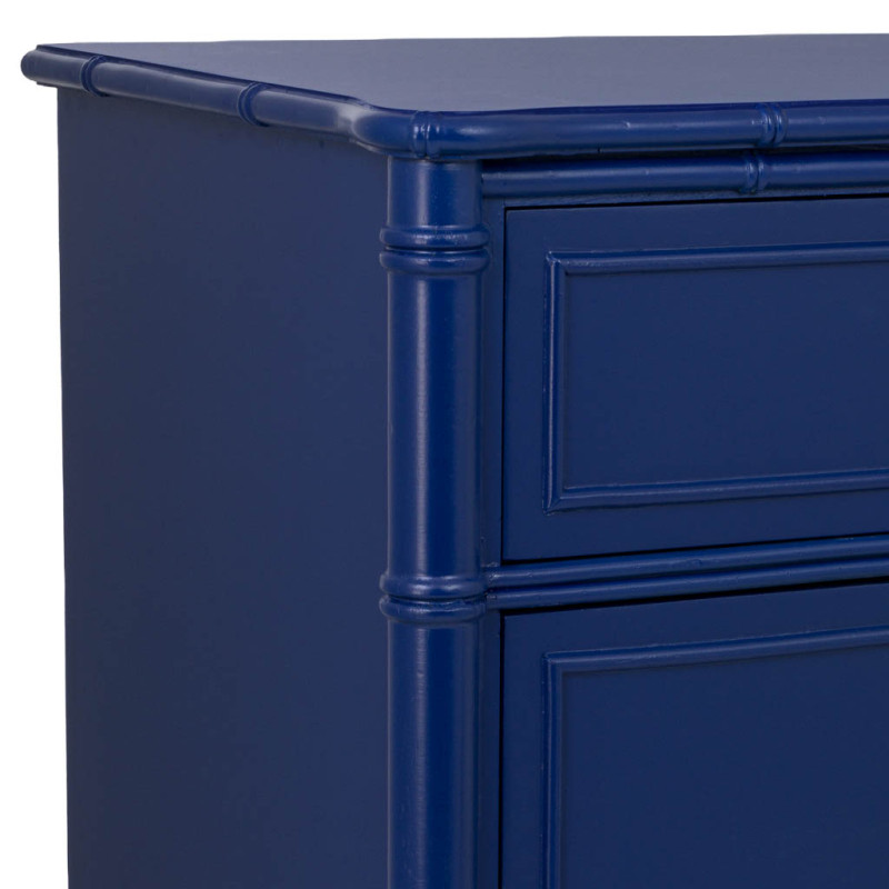 Commode 3 tiroirs bleu roi laqué Art déco 76 cm Vamau  - 7