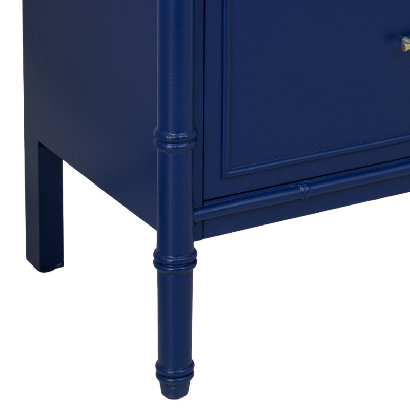 Commode 3 tiroirs bleu roi laqué Art déco 76 cm Vamau  - 8