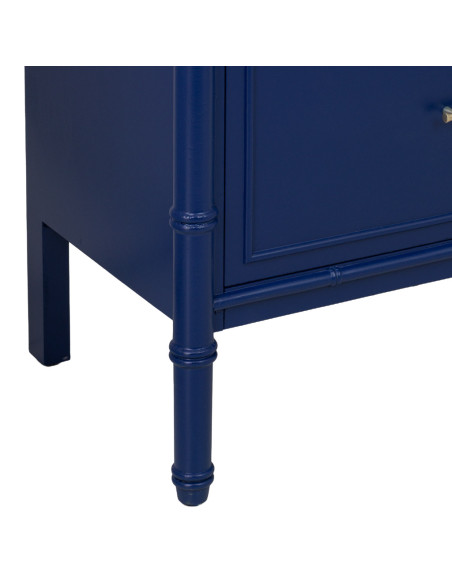 Commode 3 tiroirs bleu roi laqué Art déco 76 cm Vamau  - 8