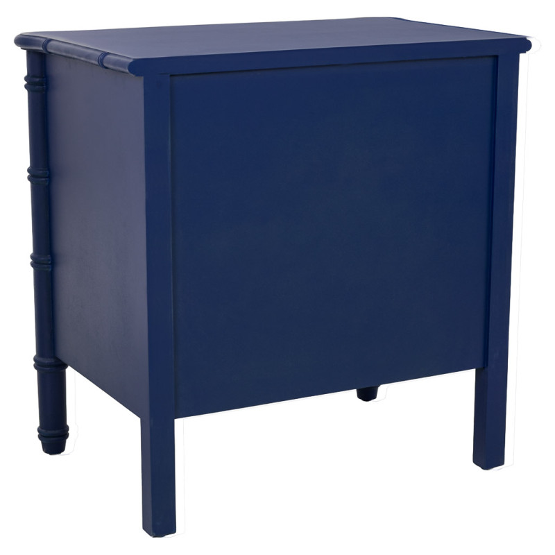 Table de chevet 2 tiroirs bleu roi en bois 60 cm Vamau  - 4