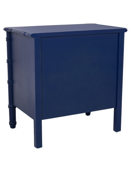 Table de chevet 2 tiroirs bleu roi en bois 60 cm Vamau  - 4