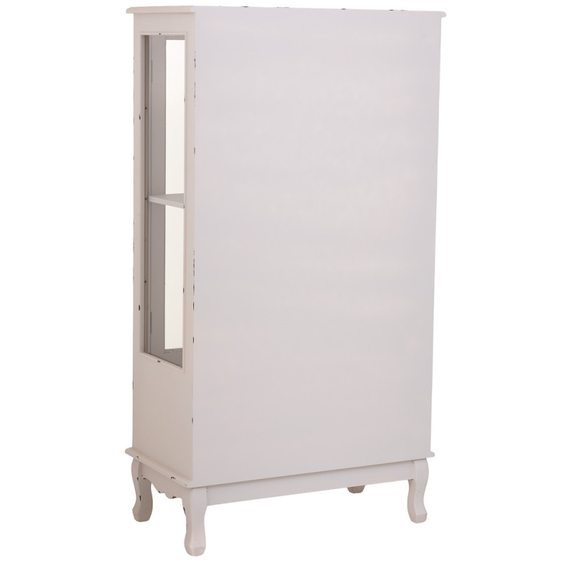 Vitrine blanche patinée en bois 2 portes 80x42x148 cm Linie  - 4