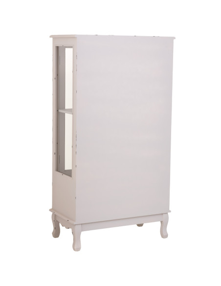 Vitrine blanche patinée en bois 2 portes 80x42x148 cm Linie  - 4