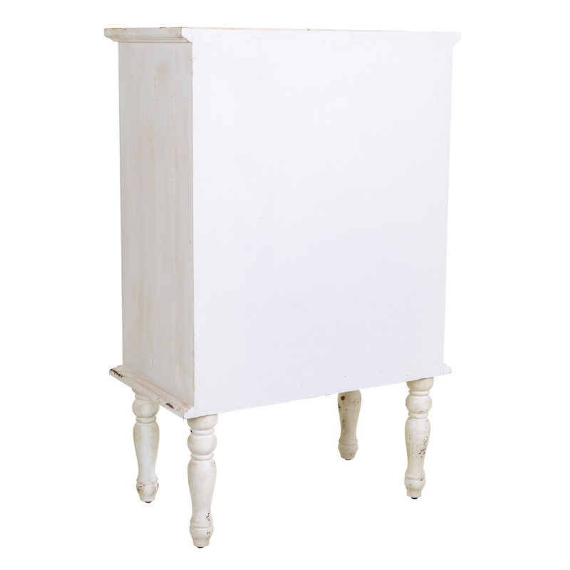 Vitrine blanche patinée 2 portes ajourées 71x40x111 cm Leroi  - 4