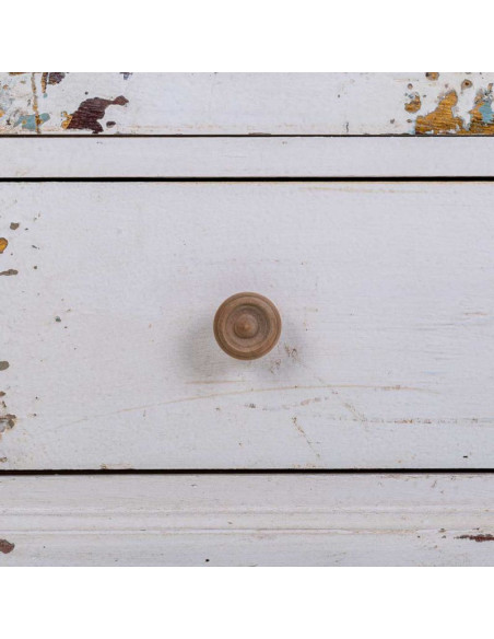 Vitrine blanche patinée 2 portes ajourées 71x40x111 cm Leroi  - 7