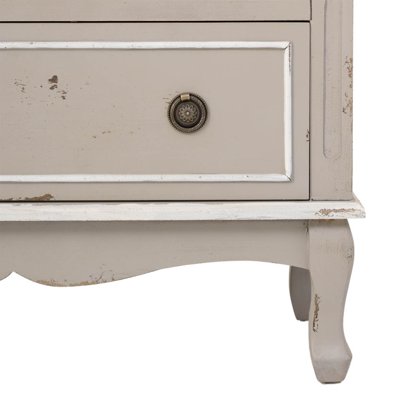 Vitrine 2 portes vitrées gris perle patiné 148 cm Linie  - 6
