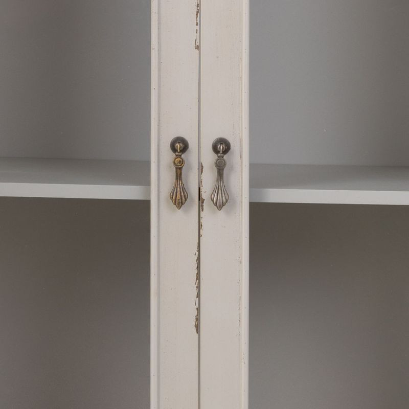 Vitrine 2 portes vitrées gris perle patiné 148 cm Linie  - 7