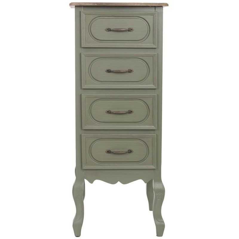 Chiffonnier étroit 4 tiroirs vert sauge 99 cm Lesoa  - 2