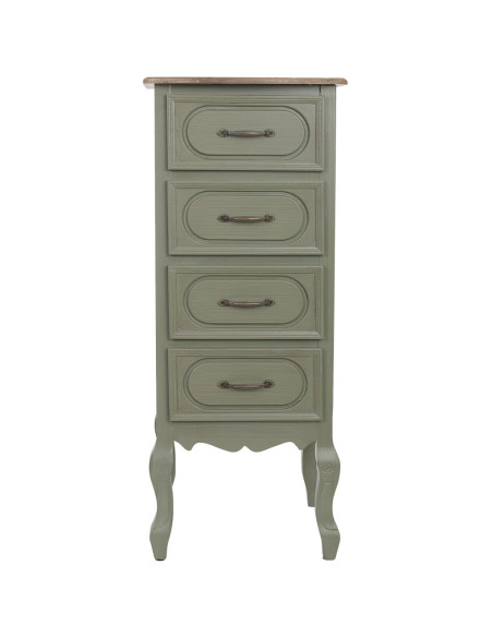 Chiffonnier étroit 4 tiroirs vert sauge 99 cm Lesoa  - 2