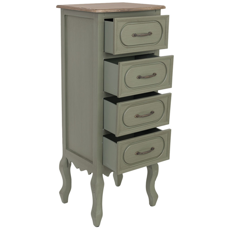 Chiffonnier étroit 4 tiroirs vert sauge 99 cm Lesoa  - 3