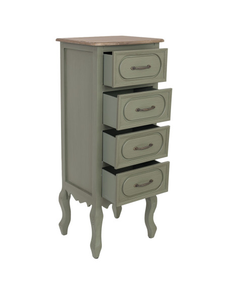 Chiffonnier étroit 4 tiroirs vert sauge 99 cm Lesoa  - 3