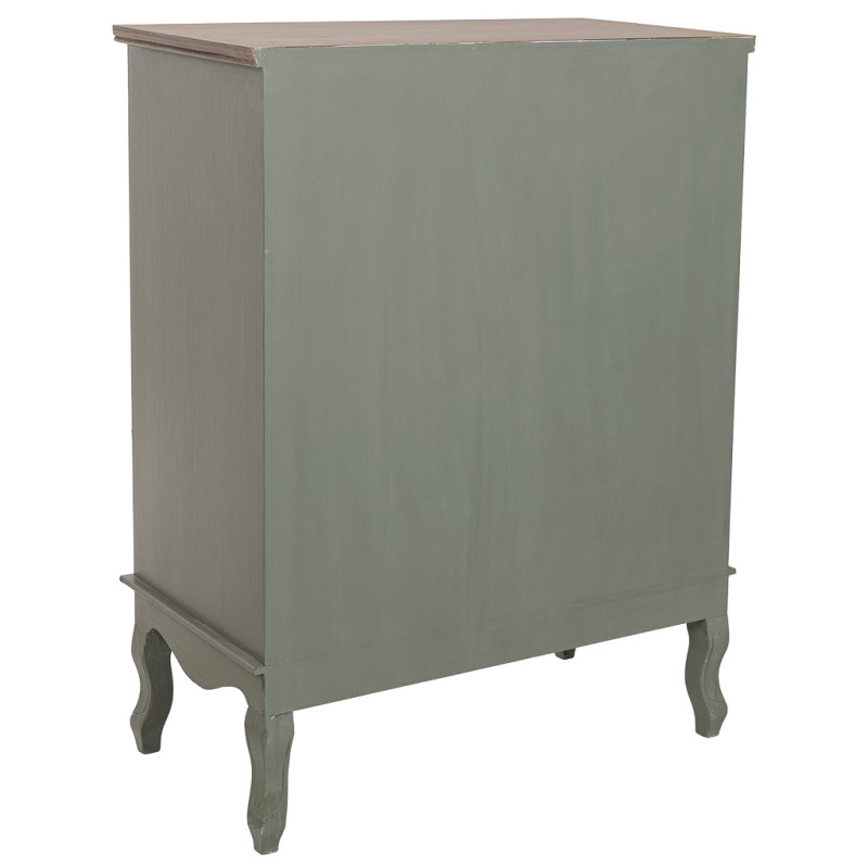 Commode 5 tiroirs vert sauge 80x40x105 cm Lesoa  - 4