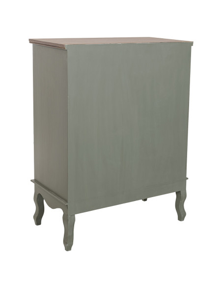 Commode 5 tiroirs vert sauge 80x40x105 cm Lesoa  - 4