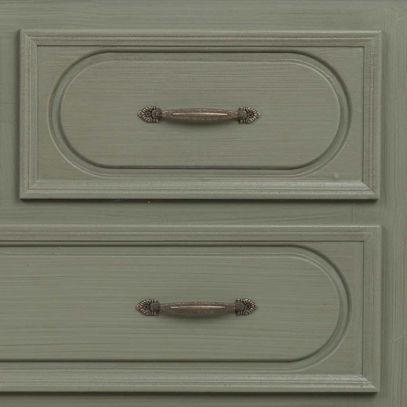 Commode 5 tiroirs vert sauge 80x40x105 cm Lesoa  - 6