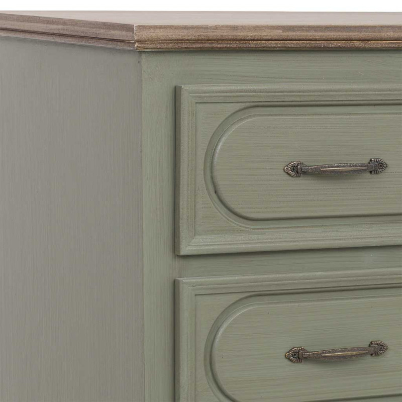 Commode 5 tiroirs vert sauge 80x40x105 cm Lesoa  - 7