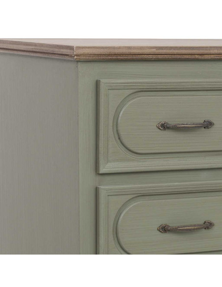 Commode 5 tiroirs vert sauge 80x40x105 cm Lesoa  - 7
