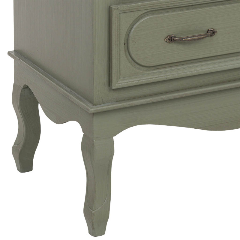 Commode 5 tiroirs vert sauge 80x40x105 cm Lesoa  - 8