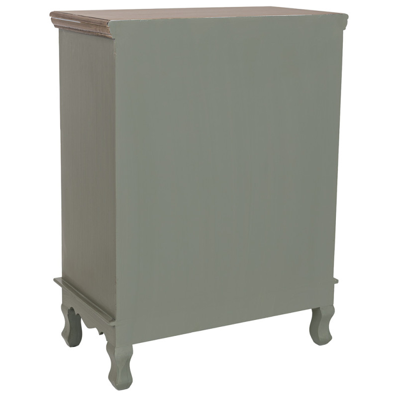 Petit buffet vert sauge à portes persiennes 60 cm Lesoa  - 4