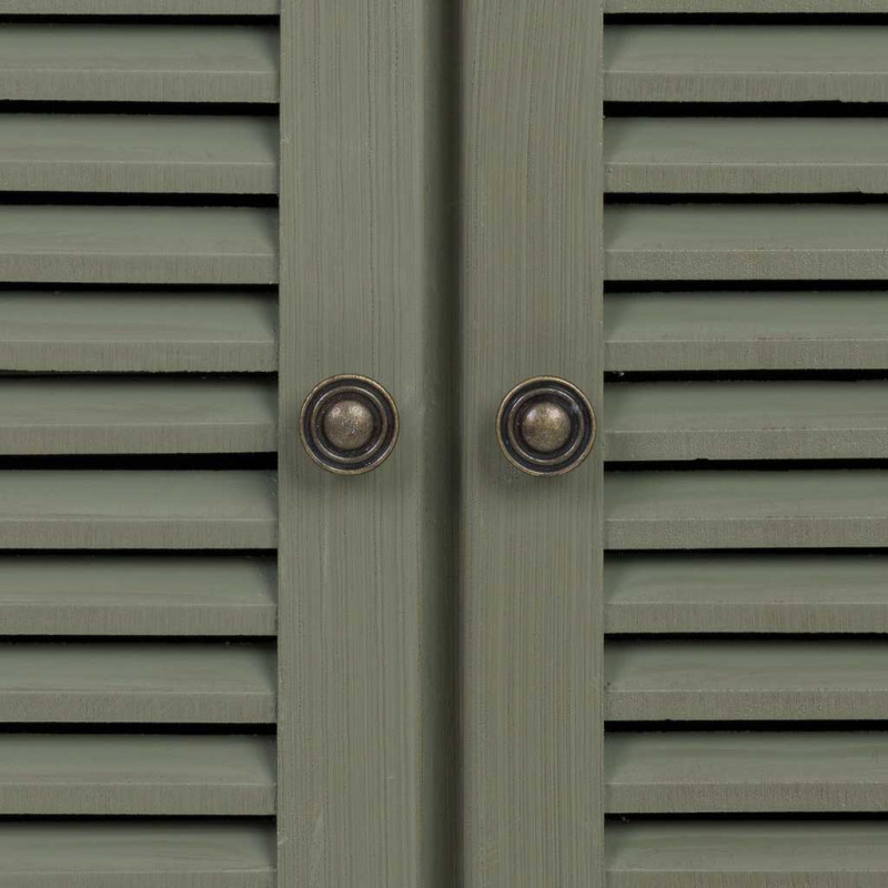 Petit buffet vert sauge à portes persiennes 60 cm Lesoa  - 7