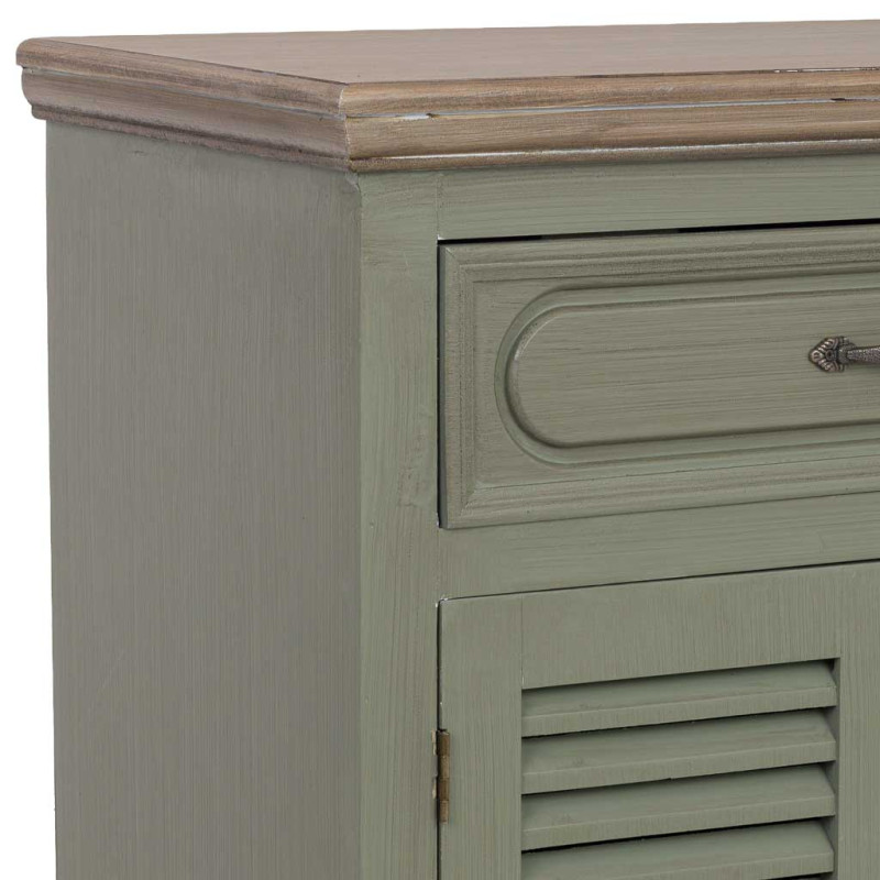 Petit buffet vert sauge à portes persiennes 60 cm Lesoa  - 8