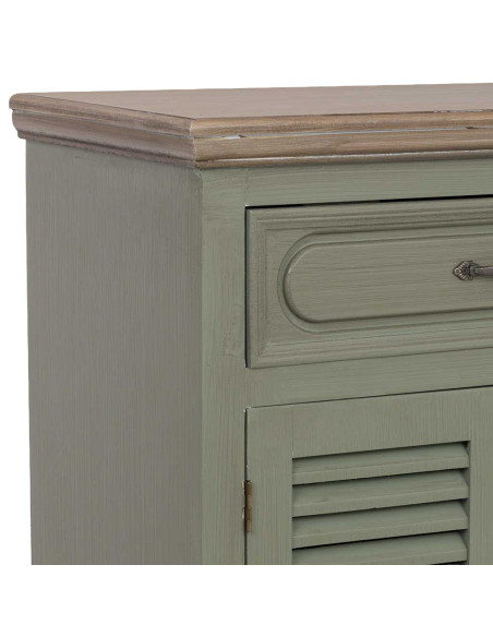Petit buffet vert sauge à portes persiennes 60 cm Lesoa  - 8