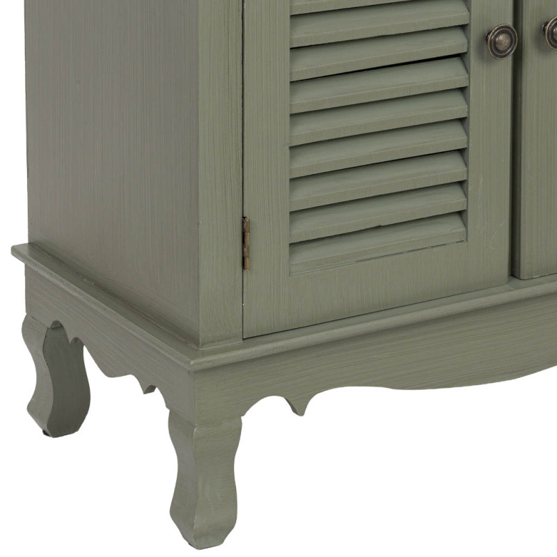 Petit buffet vert sauge à portes persiennes 60 cm Lesoa  - 9