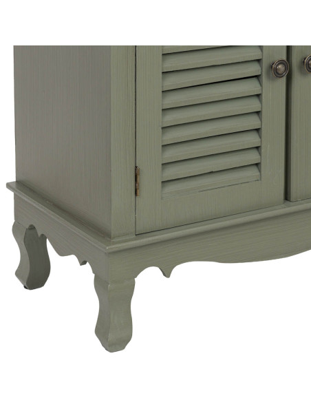 Petit buffet vert sauge à portes persiennes 60 cm Lesoa  - 9