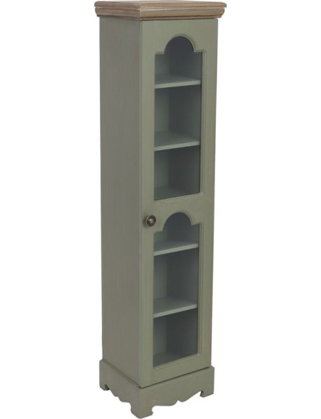 Vitrine étroite vert sauge en verre 24x20x98,5 cm Lesoa  - 1