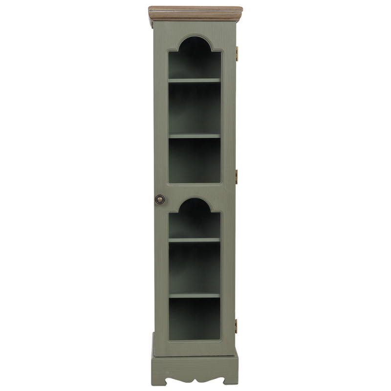 Vitrine étroite vert sauge en verre 24x20x98,5 cm Lesoa  - 2