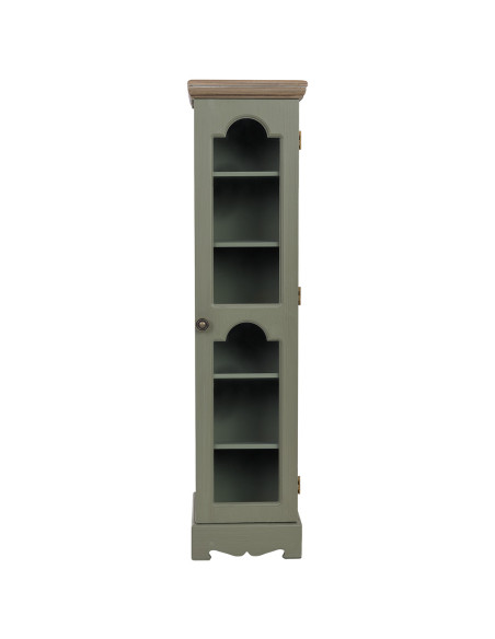 Vitrine étroite vert sauge en verre 24x20x98,5 cm Lesoa  - 2
