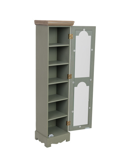 Vitrine étroite vert sauge en verre 24x20x98,5 cm Lesoa  - 3