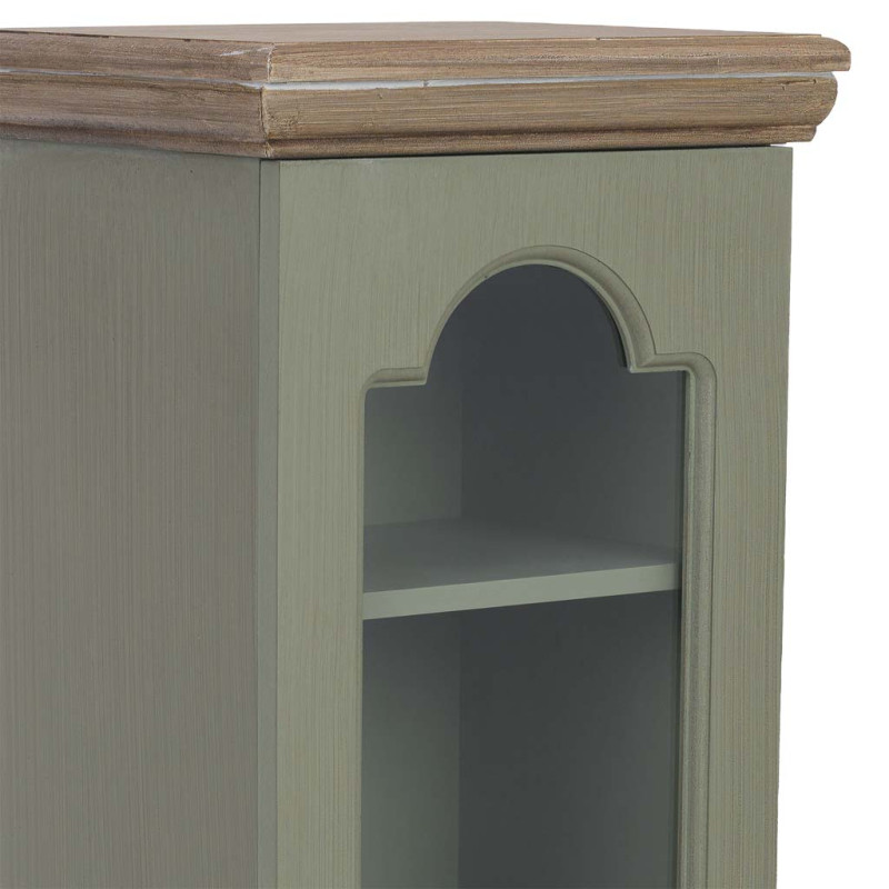 Vitrine étroite vert sauge en verre 24x20x98,5 cm Lesoa  - 5