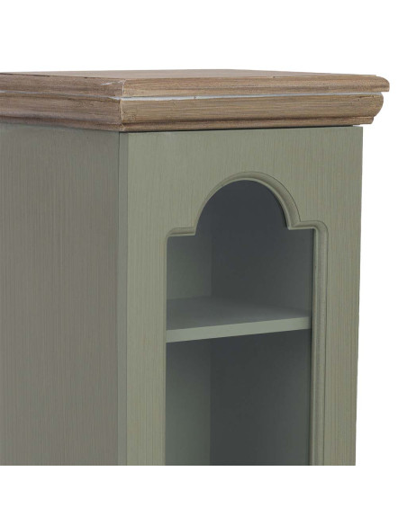 Vitrine étroite vert sauge en verre 24x20x98,5 cm Lesoa  - 5