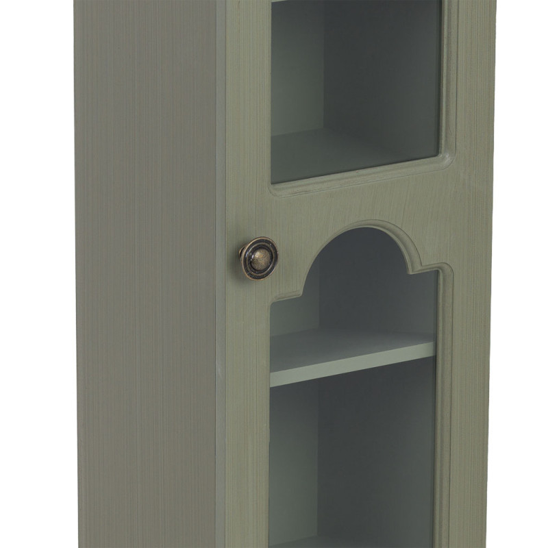 Vitrine étroite vert sauge en verre 24x20x98,5 cm Lesoa  - 6