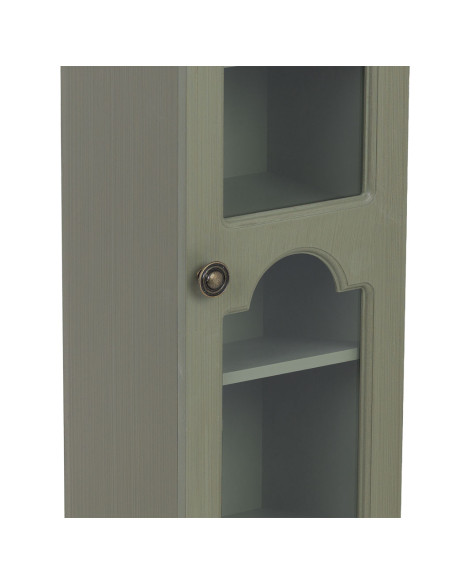 Vitrine étroite vert sauge en verre 24x20x98,5 cm Lesoa  - 6