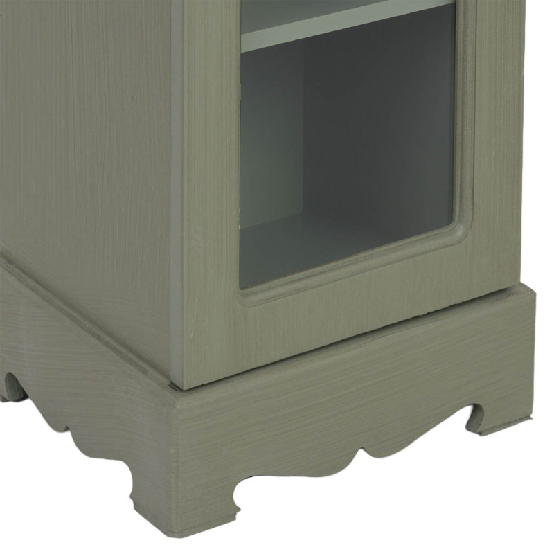 Vitrine étroite vert sauge en verre 24x20x98,5 cm Lesoa  - 7