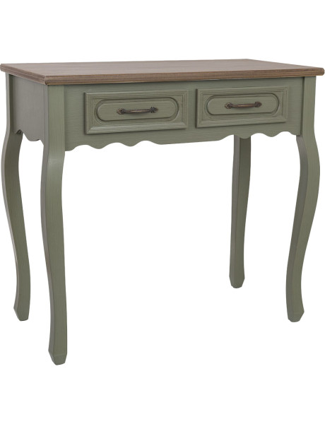 Console d'entrée vert sauge 2 tiroirs 80 cm Lesoa  - 1