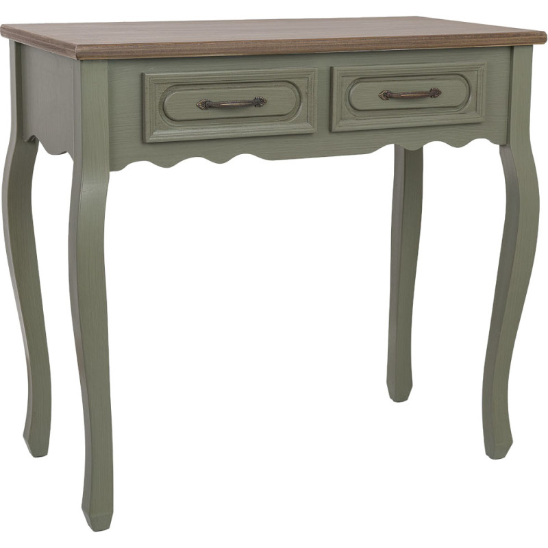 Console d'entrée vert sauge 2 tiroirs 80 cm Lesoa  - 1