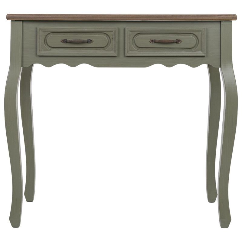Console d'entrée vert sauge 2 tiroirs 80 cm Lesoa  - 2