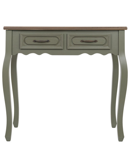 Console d'entrée vert sauge 2 tiroirs 80 cm Lesoa  - 2