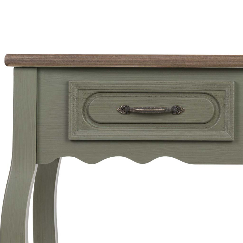 Console d'entrée vert sauge 2 tiroirs 80 cm Lesoa  - 6