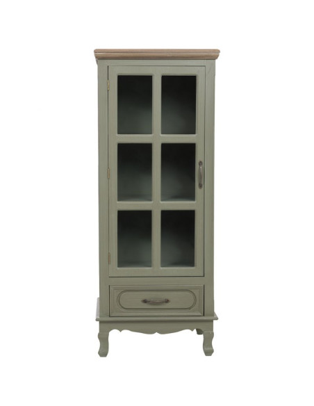 Vitrine étroite vert sauge 1 porte vitrée 48 cm Lesoa  - 2