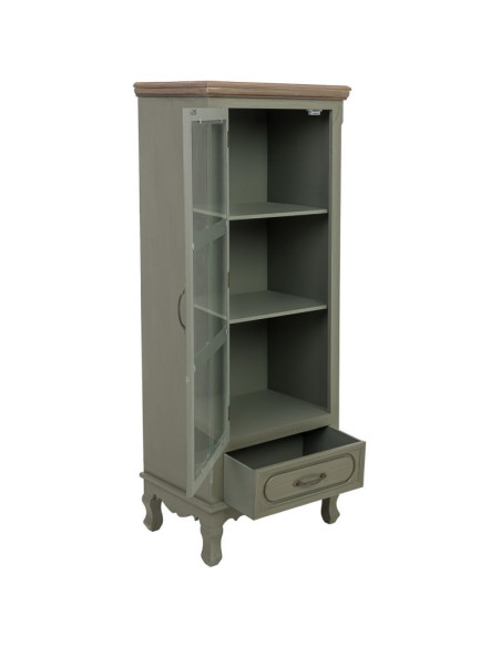 Vitrine étroite vert sauge 1 porte vitrée 48 cm Lesoa  - 3